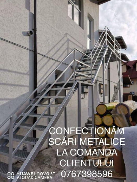 Scara metalica zincata exterioara pt  casa , beci și evacuare  ISU