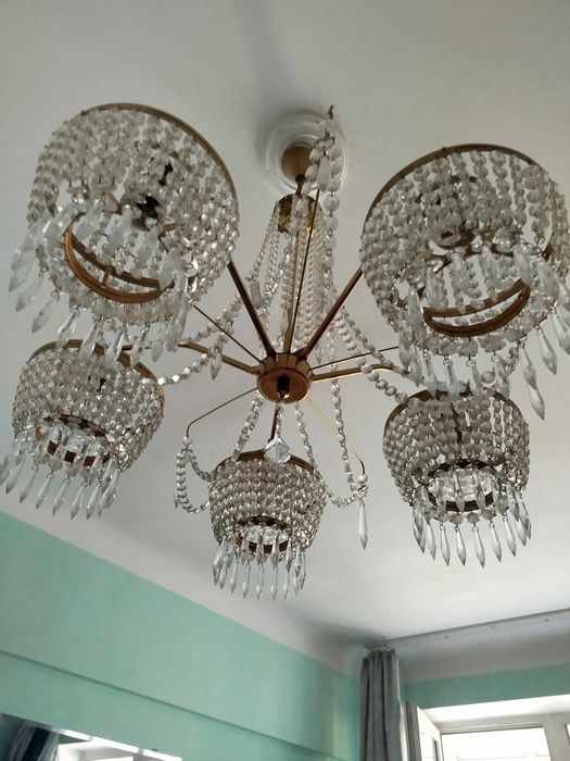 Хрустальная люстра пятирожковая