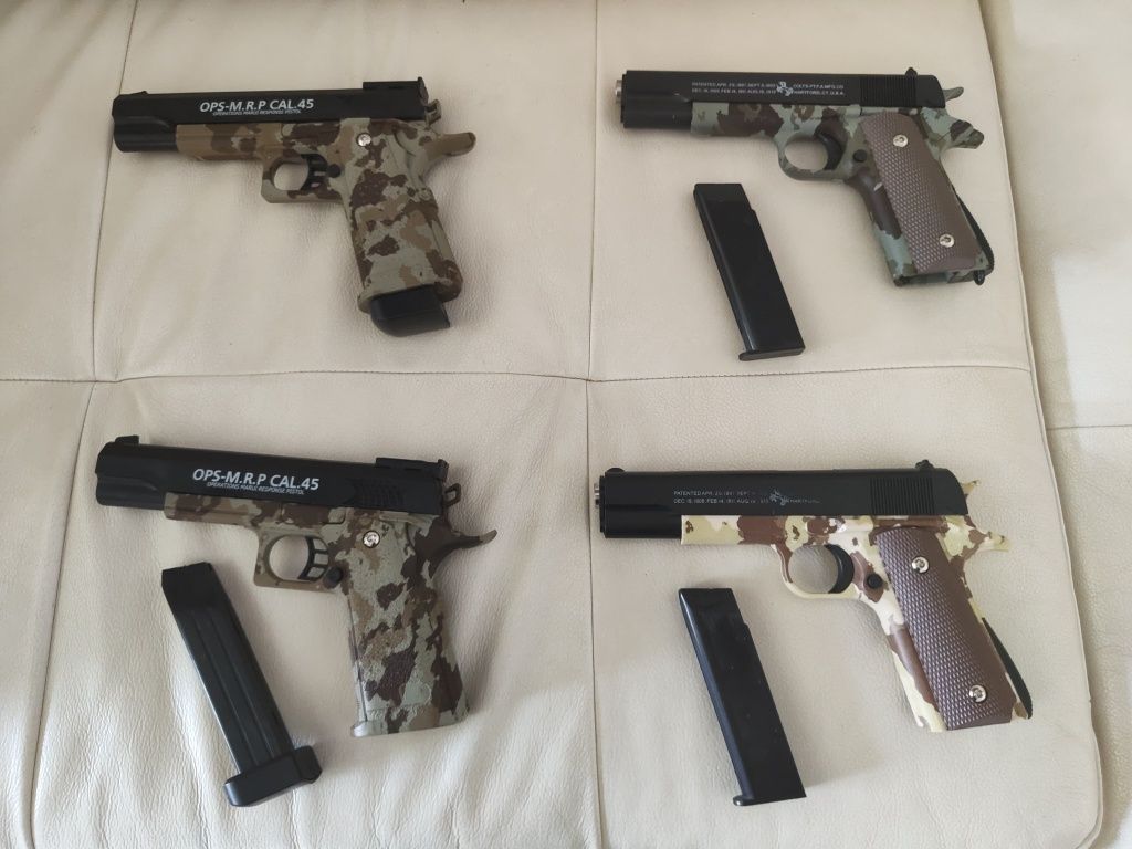 Pistol cu bile Airsoft Otel și aluminiu + bile Abs plastic 500buc