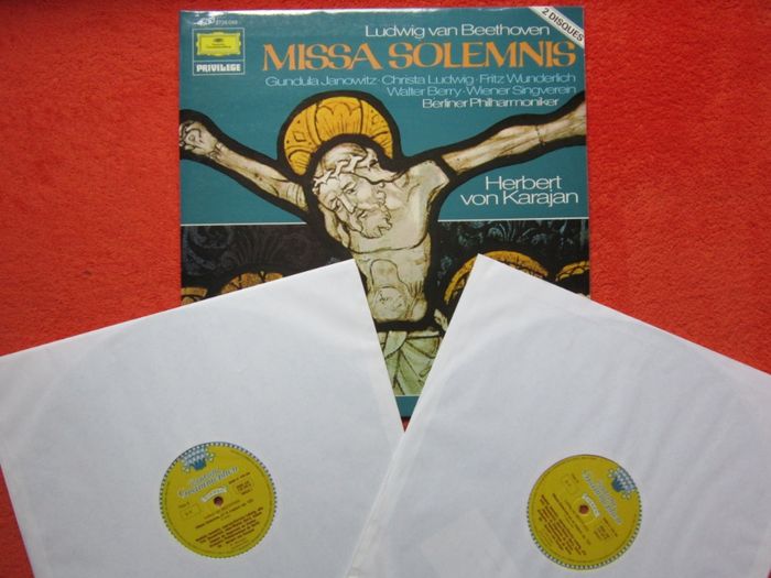 vinil 2xLP Beethoven ‎Missa Solemnis Karajan, made in France 1966