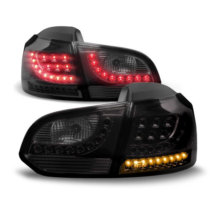 Черни ЛЕД стопове Голф 6 LED VW Golf 6 Диодни LED затъмнени тунинг