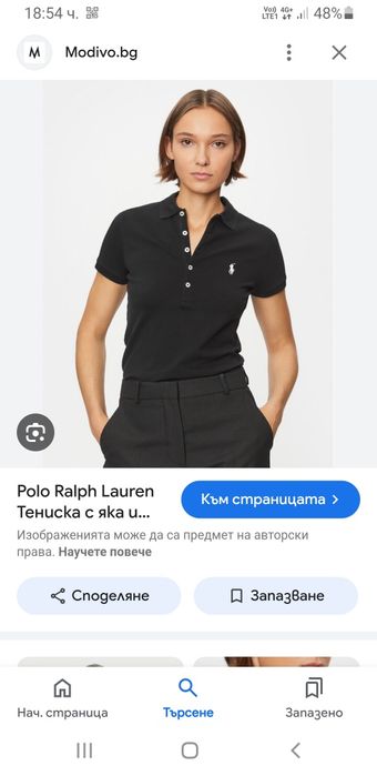 POLO Ralph Lauren Pique Cotton Slim Fit / M ОРИГИНАЛ! Дамска Tениска!