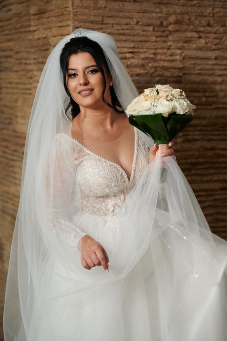 Rochie mireasa panthea Ivoire,mărime 36_38 Cadou voal lung