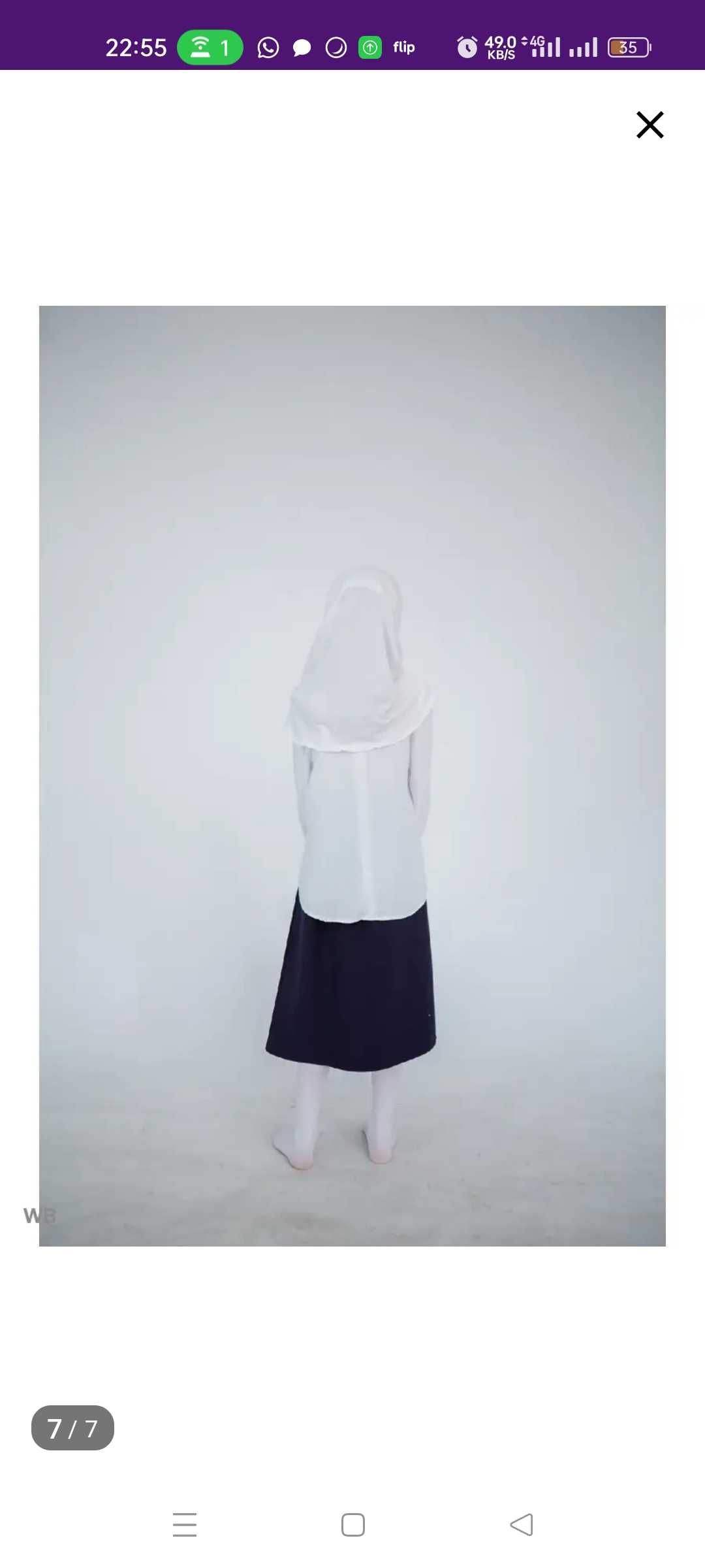 Хиджаб детский Рубашка удлиненная школьная для девочек типа блуза
