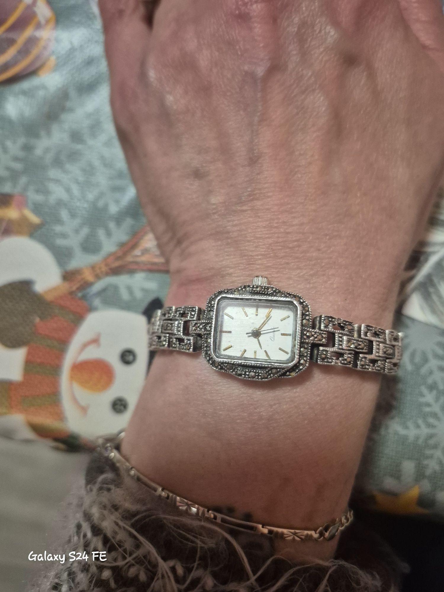 Ceas argint cu marcasite