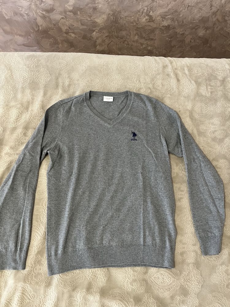 Мъжки сив пуловер на US Polo Assn