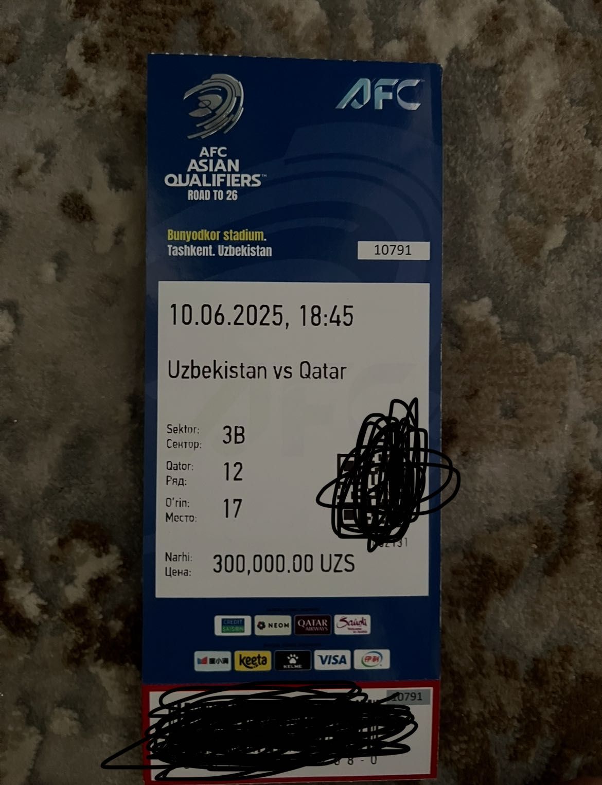 Uzb vs Qatar bilet