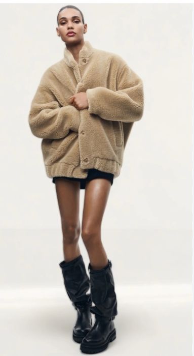 Zara teddy bomber jacket яке овърсайз