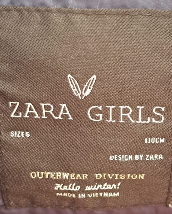 Geaca Zara fetita vârsta 5 ani marime 110