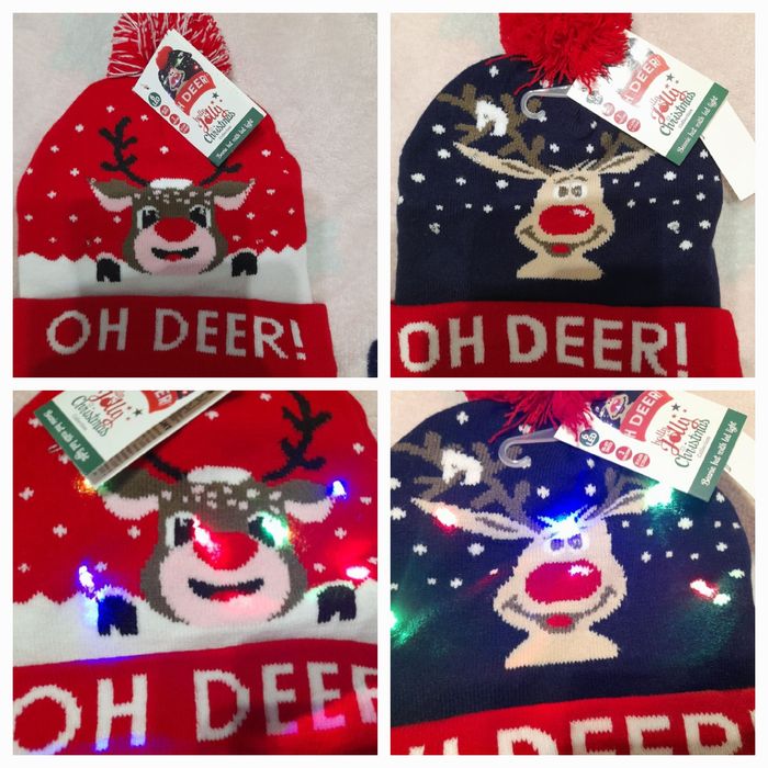 2 Caciuli cu LED pentru Craciun/iarna
