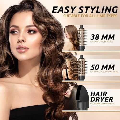 Нов Йонен Сешоар с Термо Четка, 2 Глави, 850W за Обем и Къдрици жени