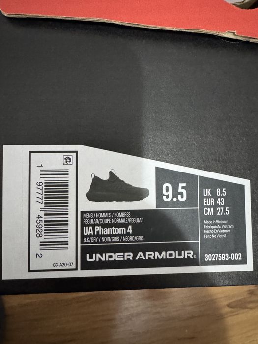 Мъжки маратонки Under Armour Phantom 4, черни, 43 номер