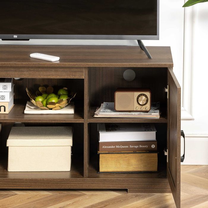 Zinus Bennett Comoda tv ,stil rustic, maro, soft-close,Lichidare stoc