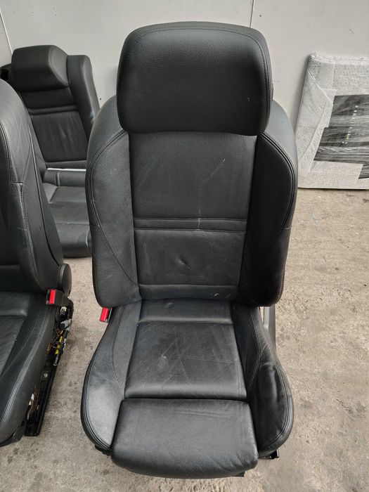 Черен кожен салон с подгрев Рекаро БМВ Х6 Е71