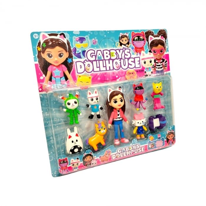 Set cu 9 figurine Gabby's Dollhouse, Casa Papusilor, NOU