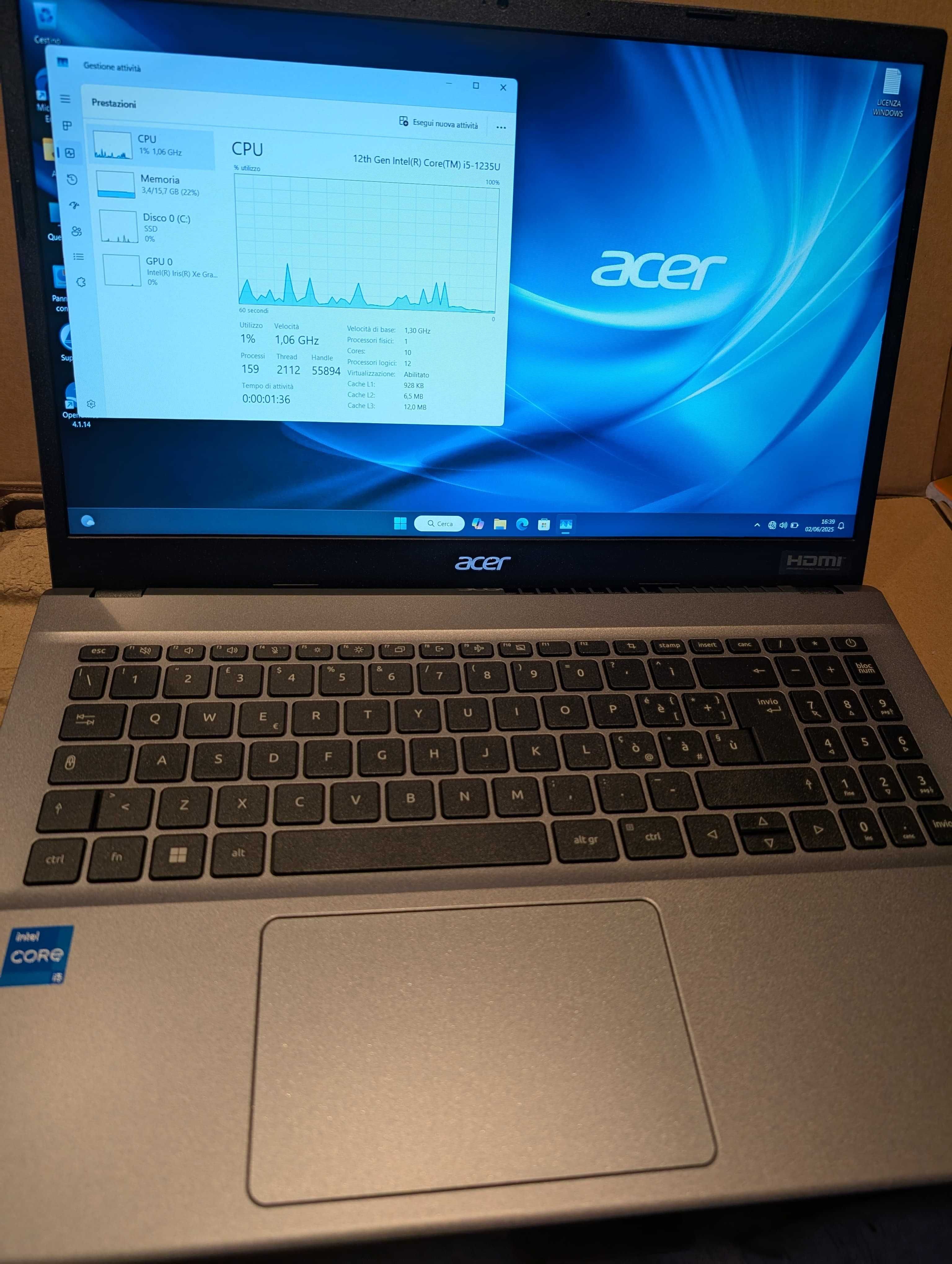 Laptop ACER Extensa 15  i5-13420H Full HD, 16GB DDR5 , 512GB Silver