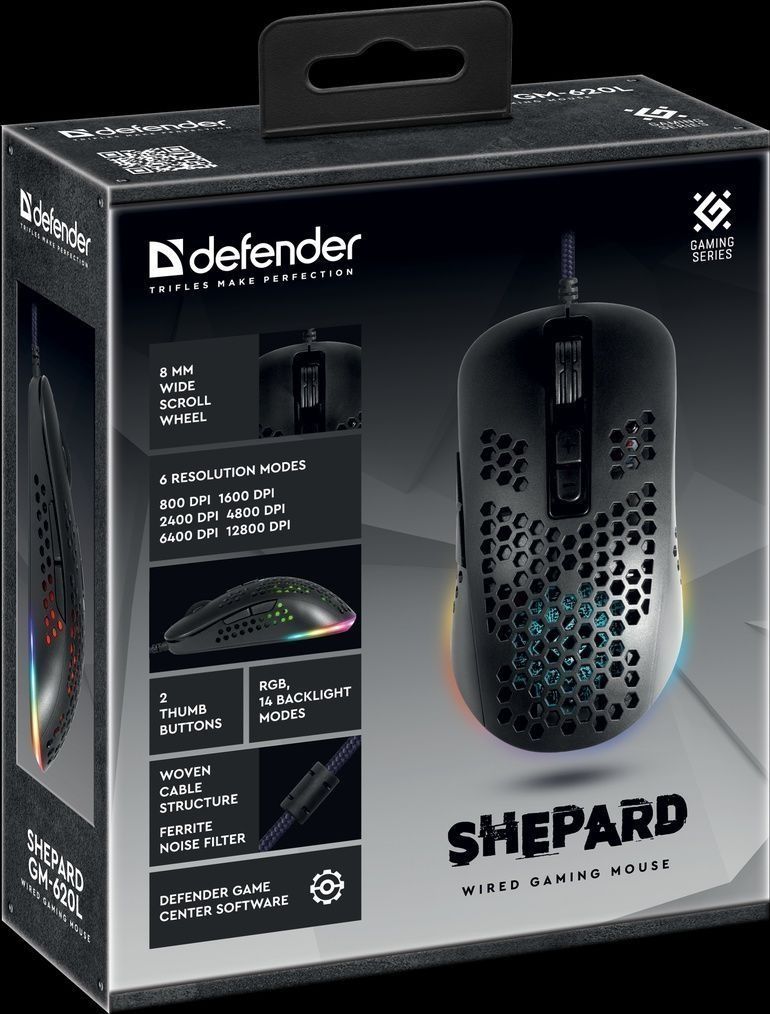 Топ! Игровая Проводная мышка/мышь Defender Shepard (DPI 12K)