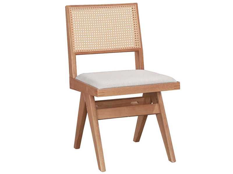 Стол, Winslow, Орех, Естествен ратан, 46.5х55.8х82см.