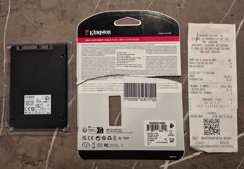 Kingston A400 480GB SSD 2.5" с гаранция