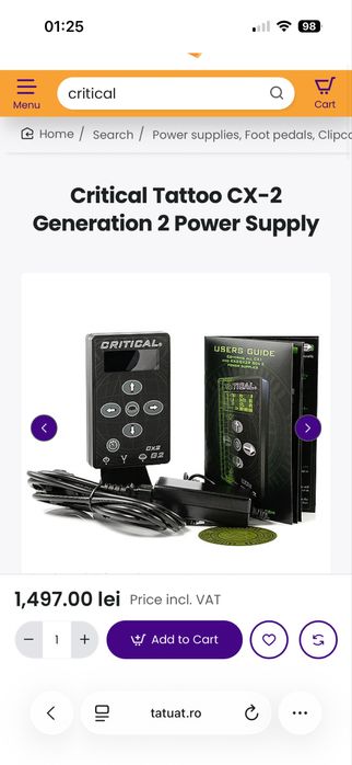 Sursa aparat tatuat - CRITICAL CX2 Generation 2