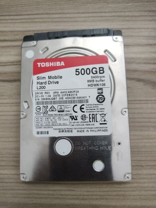 Продам жёсткий диск 2.5 Toshiba на 500 гигабайт