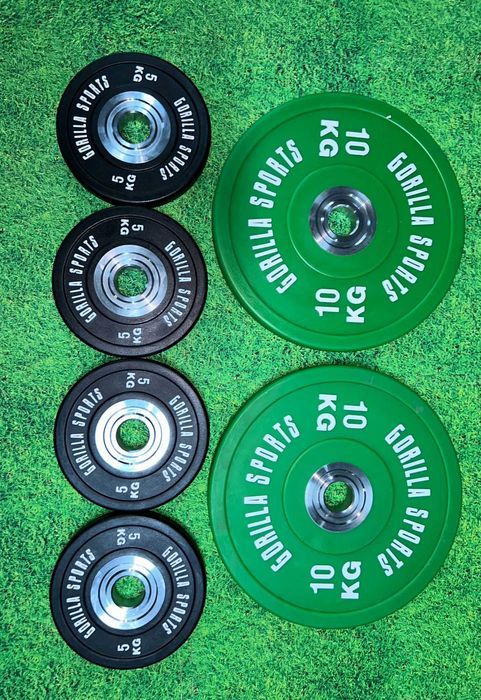 Set 40 KG Discuri Olimpice Bumper Profesionale: 2x10, 4x5 KG