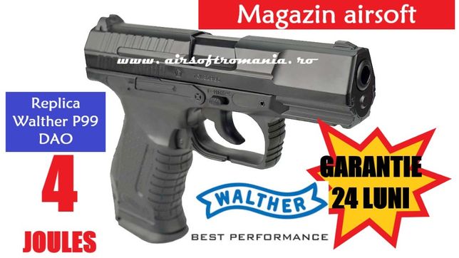 Pistol Walther P99 DAO-CO2-putere 4 Joules- AIRSOFT/ recul puternic
