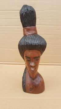 Statueta decorațiune lemn masiv hand made vintage colectie Africa 1950