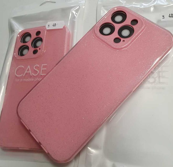Husa iPhone 16 Pro Max cu sclipici - Protectie Camera - Pink