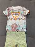 Set Pantaloni scurți + Tricou Guess verde deschis, băiat, M86, 18 Luni