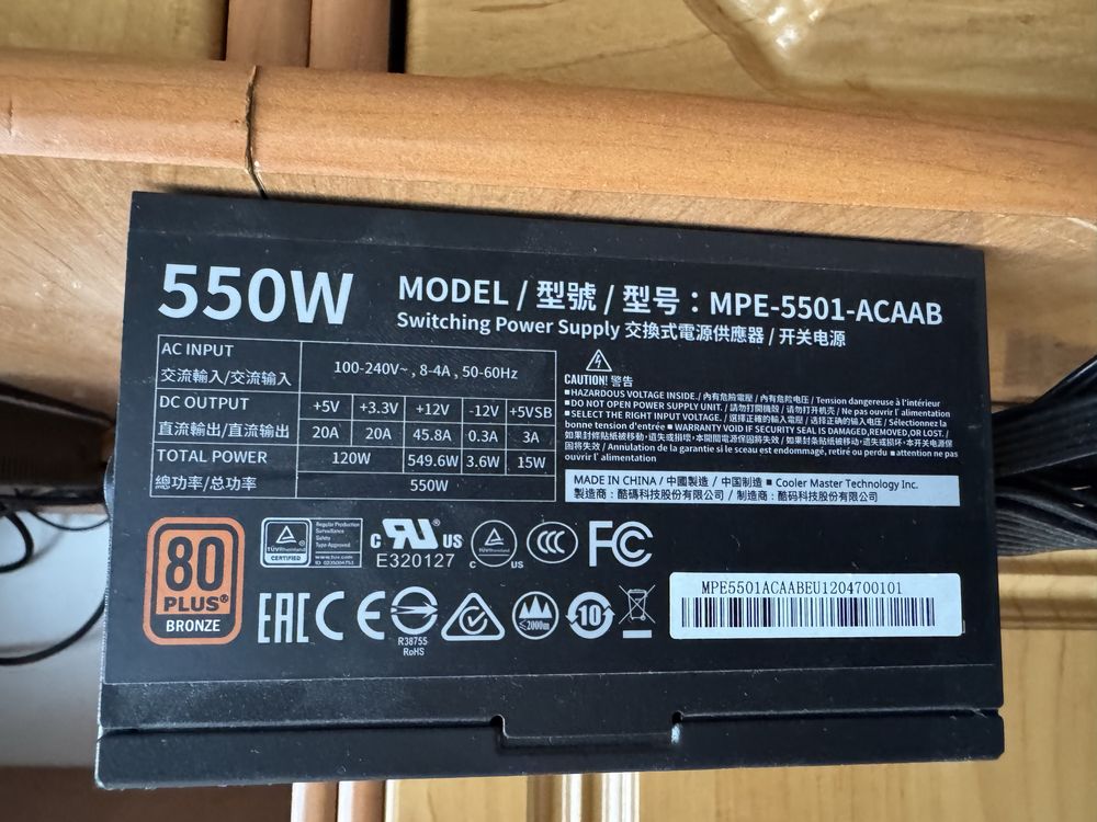 Cooler Master 550W PSU Bronze