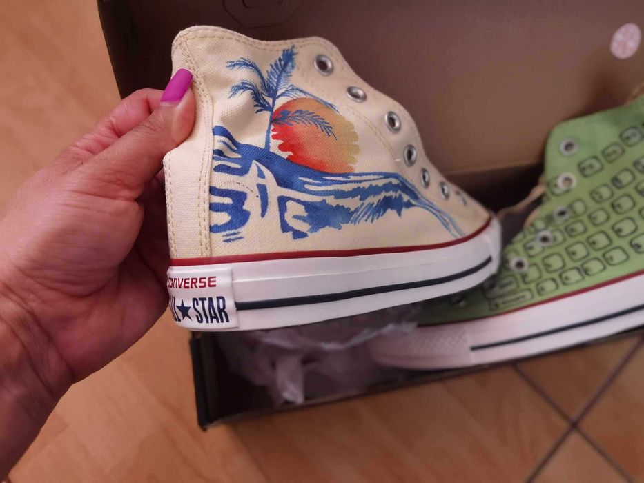 Tenisi unisex Converse Chuck Taylor All Star Hi M9162C, Crem, noi