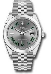 Rolex Datejust 41 Steel Slate Grey and Green Roman