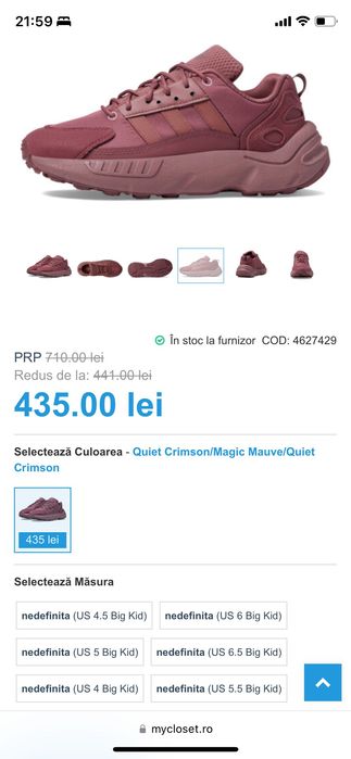 adidas zx22 boost - quiet crimson