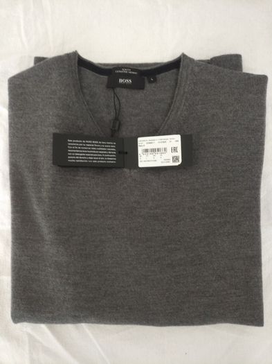 Hugo Boss пуловер Slim-fit V-neck Merino wool Style Baku-E - 50298517