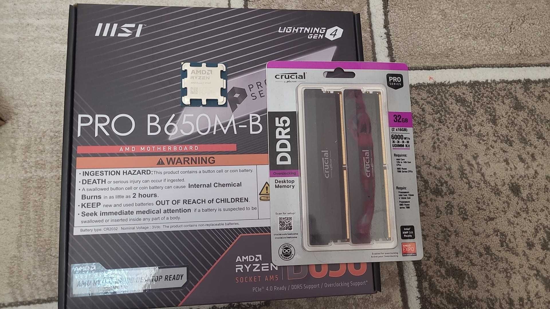 Kit gaming AMD Ryzen 7 8700F +msi b650 + 32 gb 6000