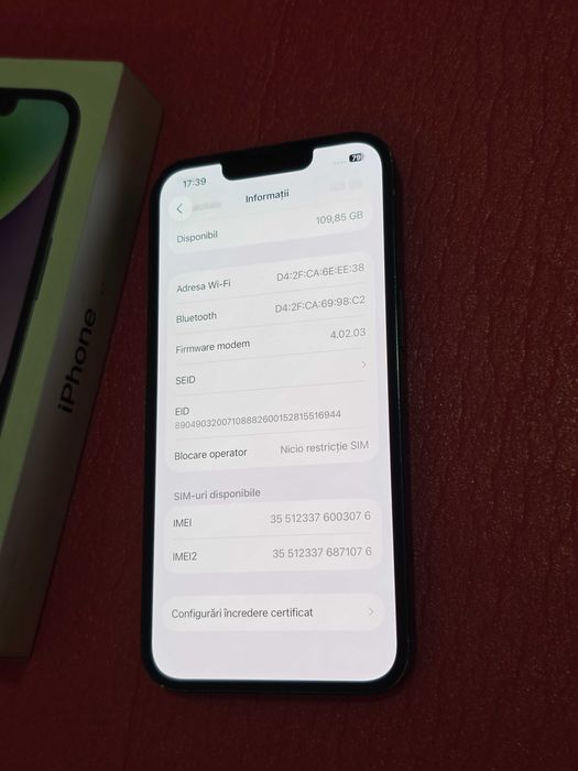 iPhone 14 128GB Midnight bateria 87%