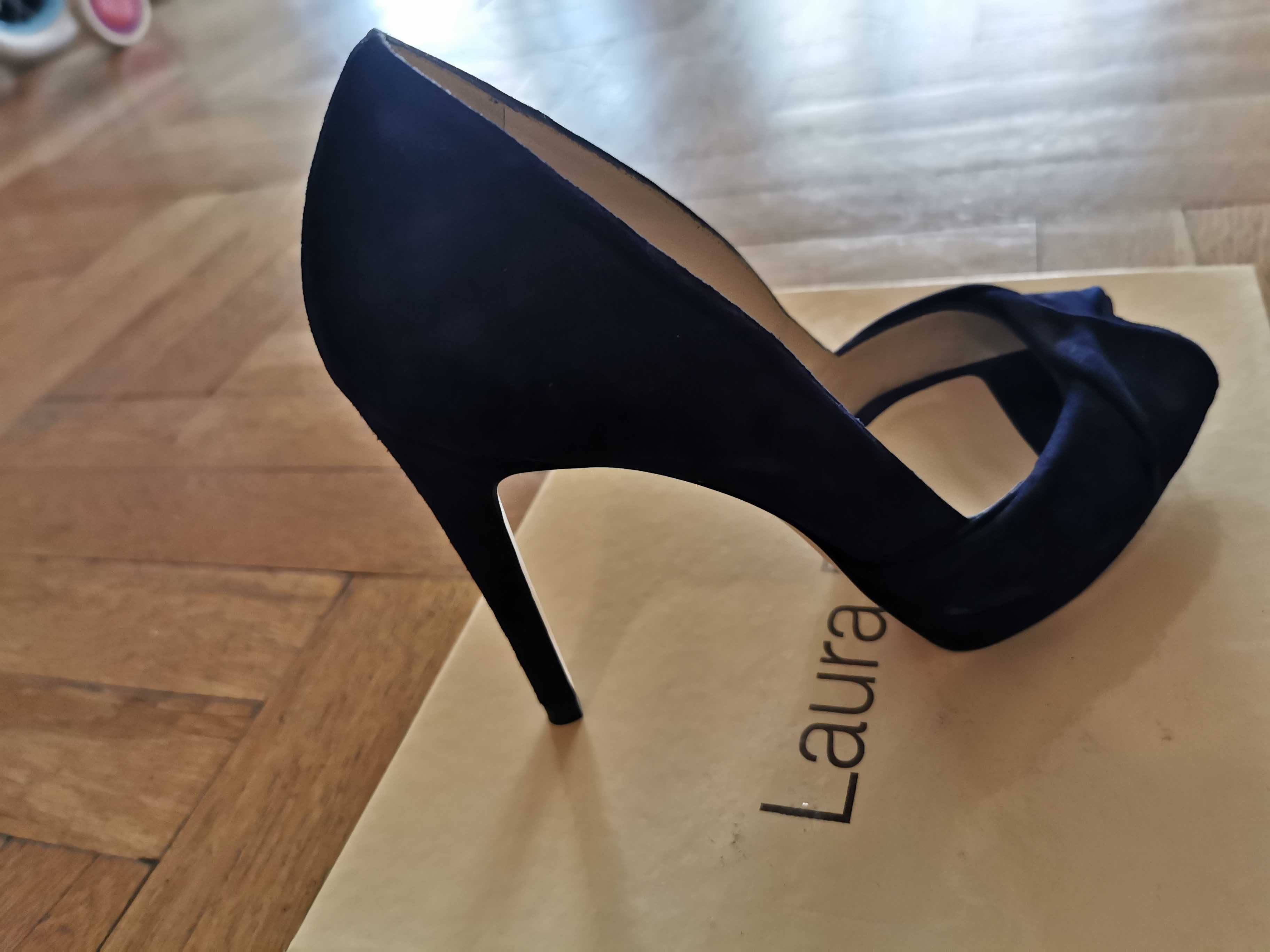 Обувки висок ток, Karen Millen, 38 номер, НОВИ, Navy Blue цвят