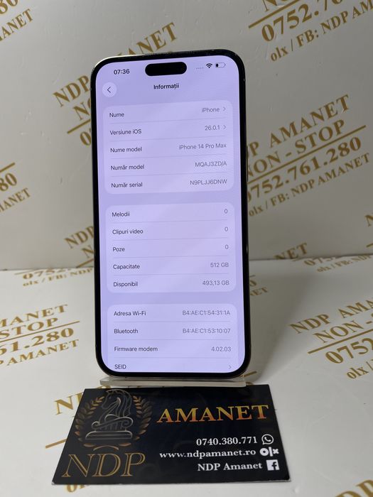 NDP Amanet Braila Iphone 14 Pro Max 512gb (42378)