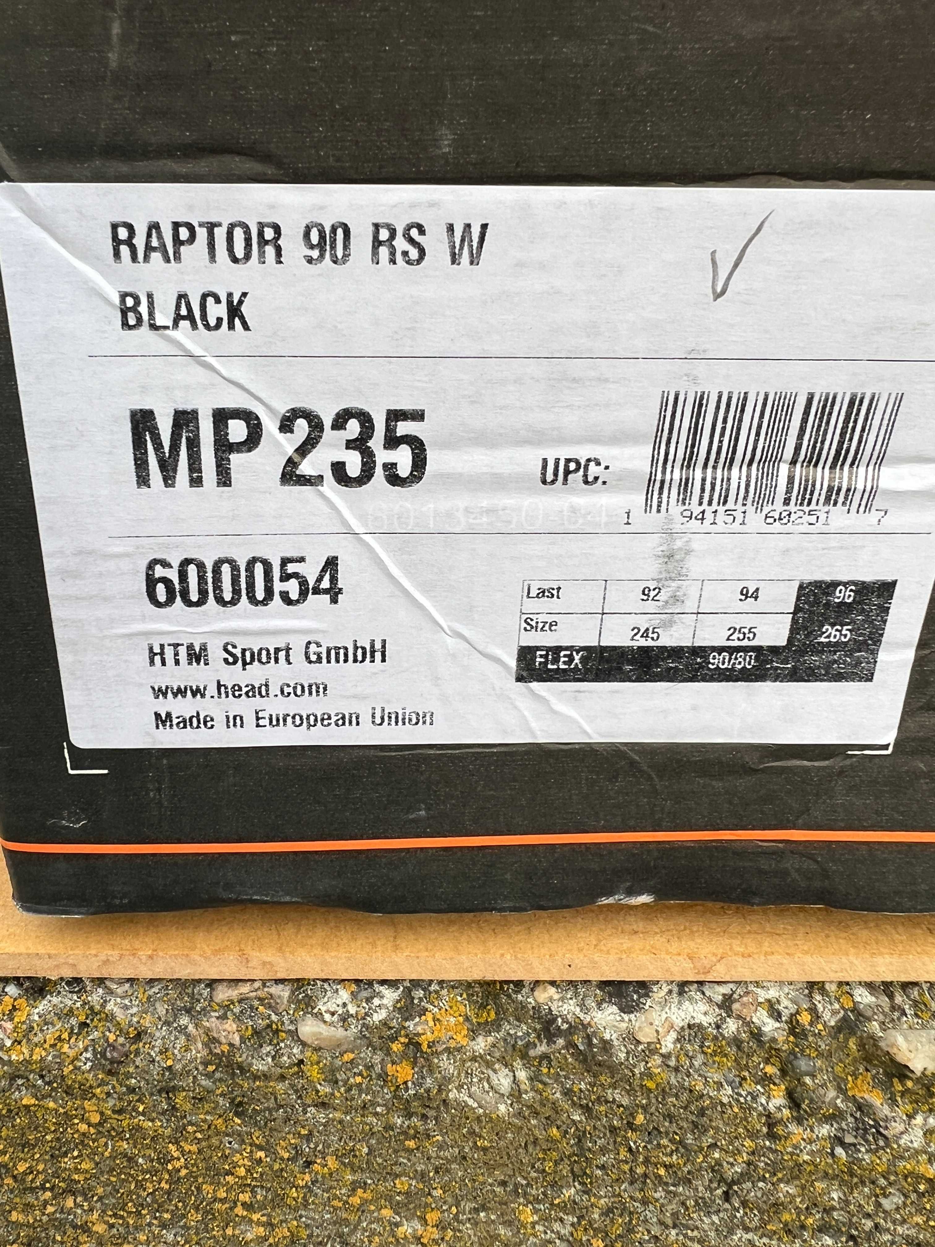 clapari noi head raptor 90 rs w black mondo 23,5 europa 37,5