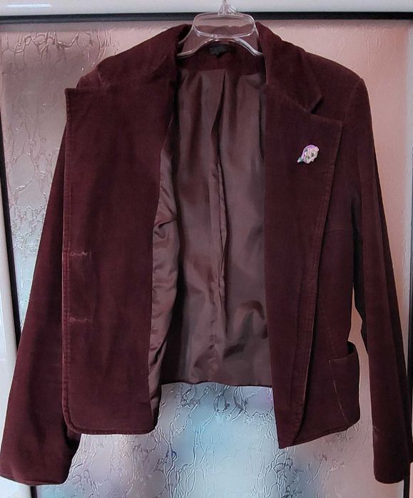 Sacou raiat, culoare maro