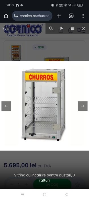 Vând aparat/vitrina profesionala Nachos