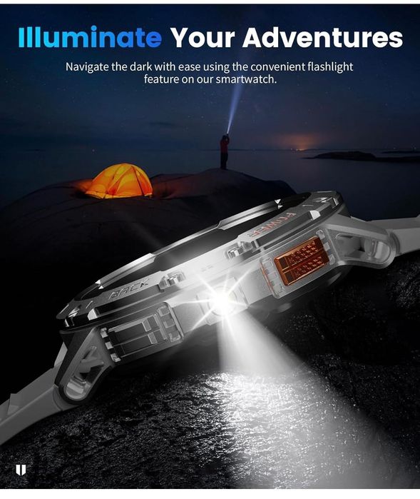 Foxbox LIGE Smartwatch Ceas barbati 1.43 inch argintiu