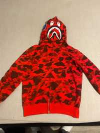 Bape shark hoodie red XL