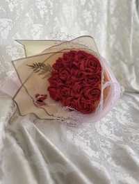 Розы из атласных лент самые дешёвые и красивый, качественные