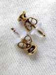 Cercei Aur Stud fluturas diamant 14K Cu Diamante Button Bezel Unicat