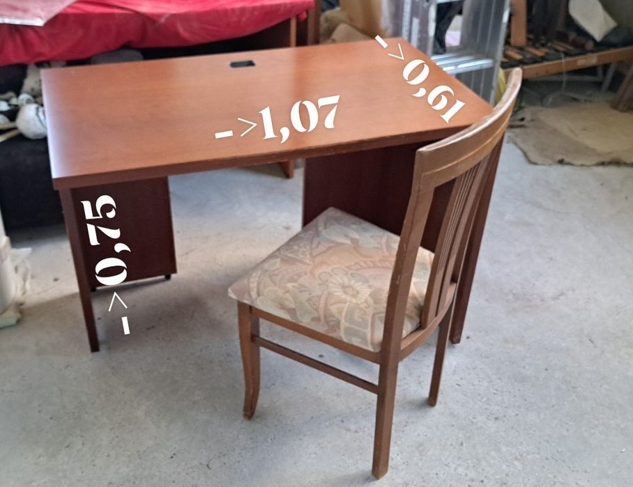 2 бюра knoll reff със стол и контейнер/маса за принтер