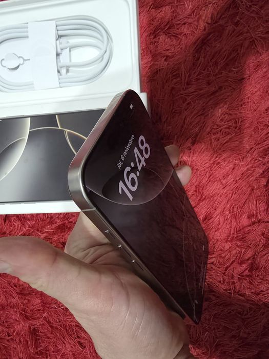 -Iphone 16Pro Max, ca Nou, 256Gb, 8Ram, Natural Titanium, bat: 100%-95