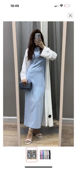 Белая абайка материал: Лёгкая ткань — шифон