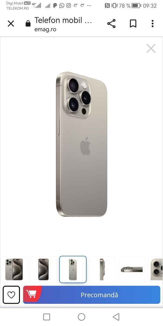 Iphone 15 pro max piese - display - carcasa-camere-baterie originale
